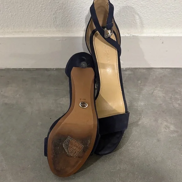 Michael Kors Navy Heeled Sandals - Picture 2 of 2